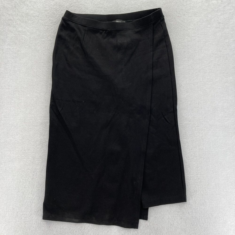 Betabrand The Sassiest Pants Black Skirt Panel Overlay Size‎ Medium Capri Midi